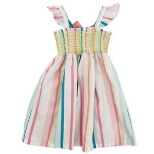 Penelope Mack striped smocked Dress baby girls 24 months blue pink yellow white
